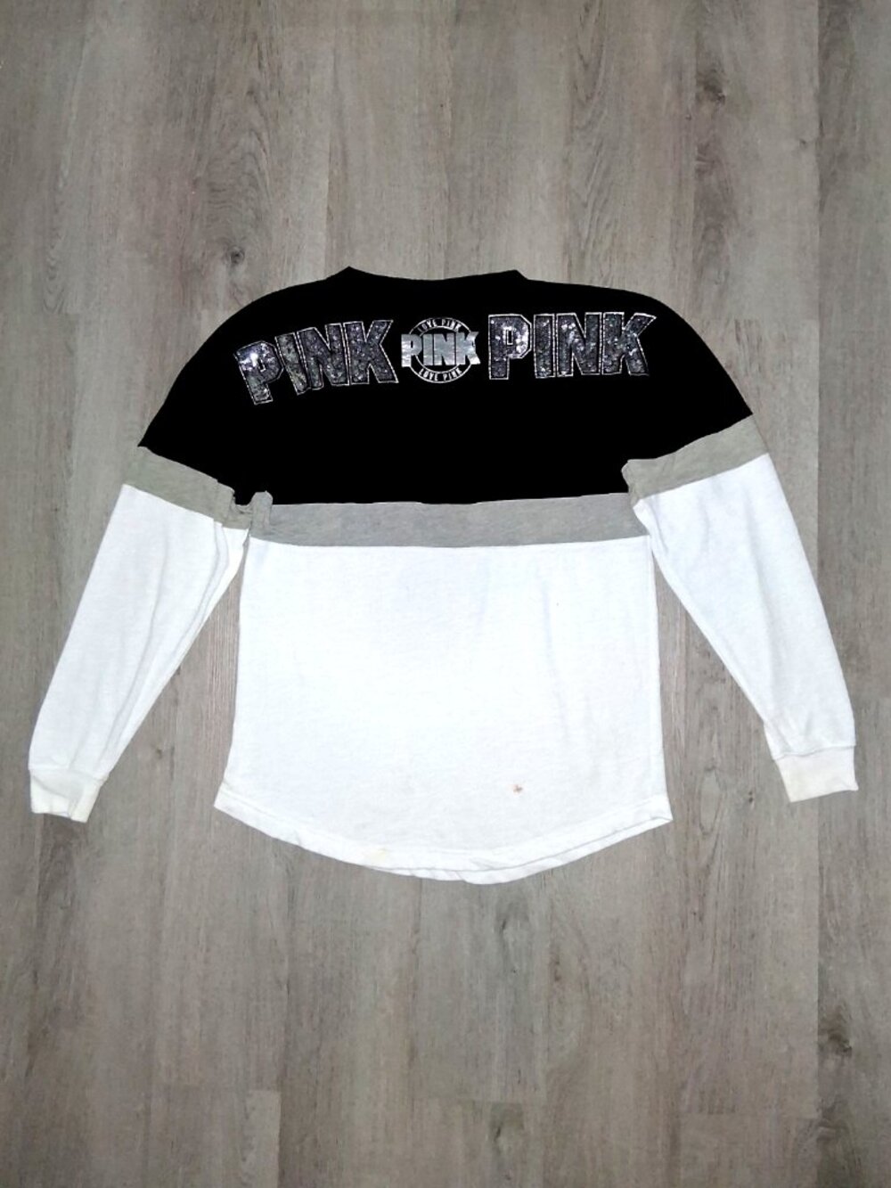 Vintage Y2k Victoria's Secret PINK Sequin Bling Pullover Sweatshirt Size Small